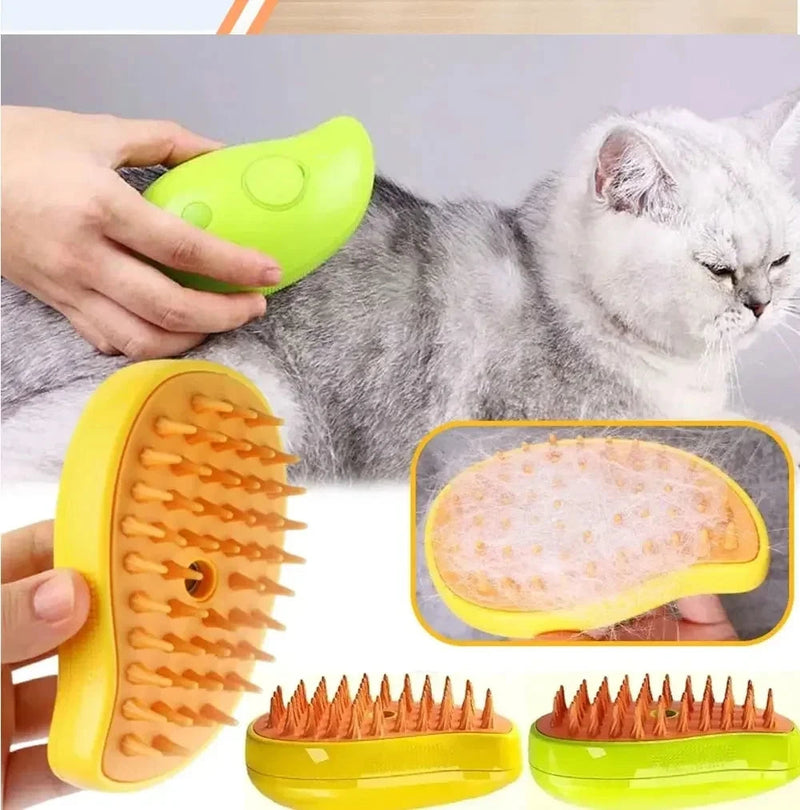 Escova Elétrica a Vapor 3 em 1 para Gatos - Peludinhos Zen