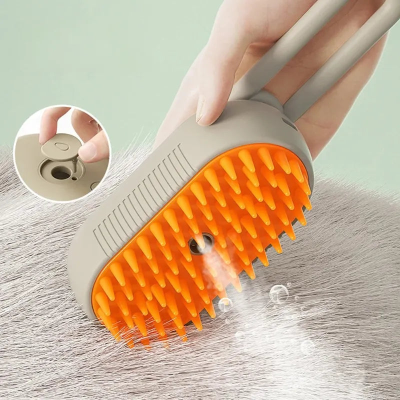 Escova Elétrica a Vapor 3 em 1 para Gatos - Peludinhos Zen